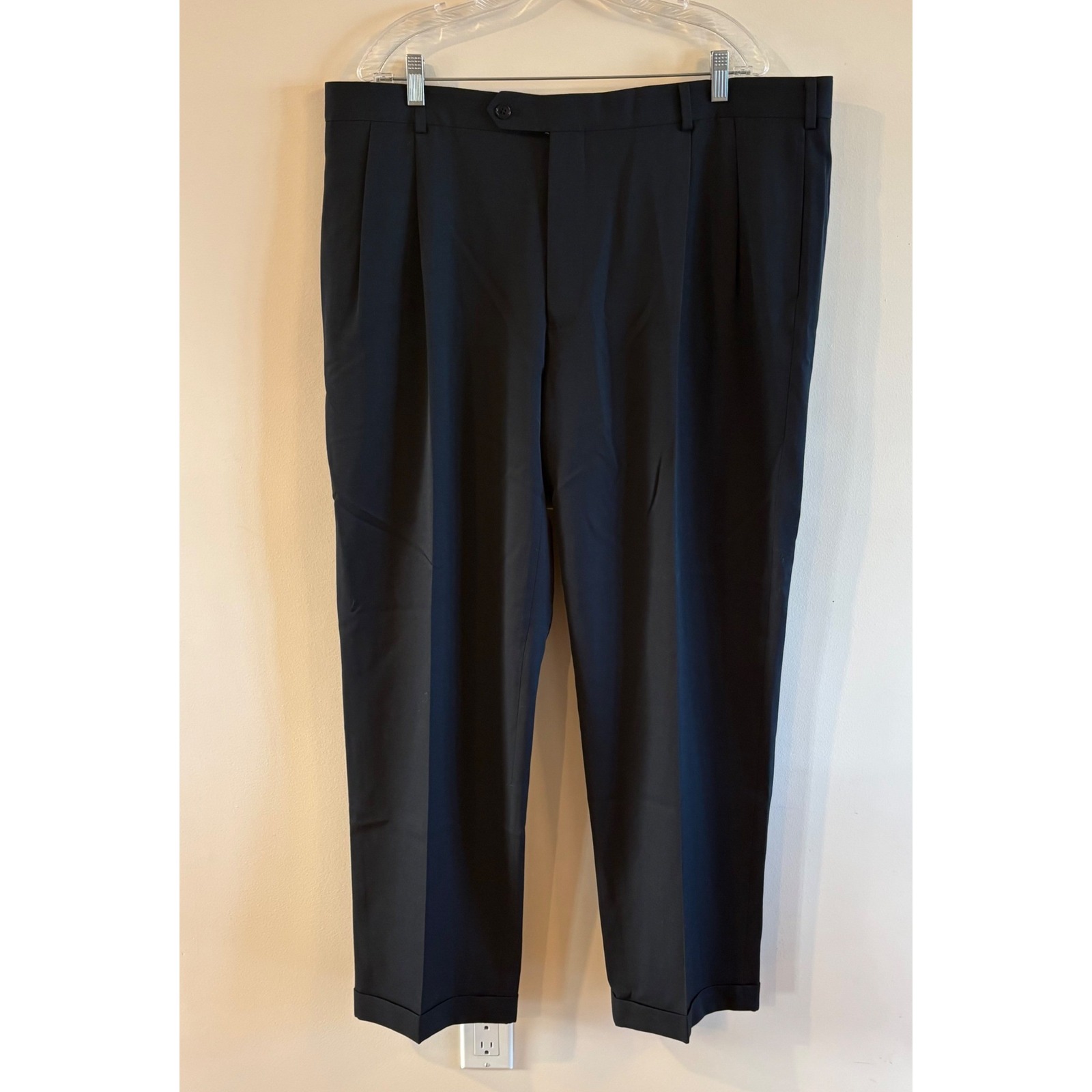 Ermenegildo Zegna Mens Pleated Cuffed Dress Pants Charcoal Gray 40x310